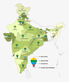 Indian Density Of Population Map 2011, HD Png Download, Transparent PNG