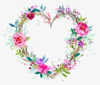 Flower Wreath Heart, HD Png Download, Transparent PNG