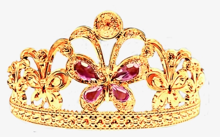 Crown Gold Golden Goldcrown Dimond Jewels King Queen - Gold Princess Crown Png, Transparent Png, Transparent PNG