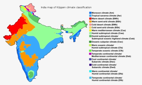 India Map Of Köppen Climate Classification - Koppen Climate Classification India, HD Png Download, Transparent PNG