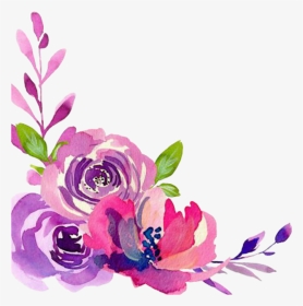 #ftestickers #watercolor #flowers #border #corner - Transparent Watercolor Floral Border, HD Png Download, Transparent PNG