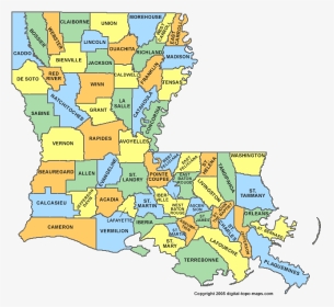 Louisiana Parish Map - Louisiana County Map, HD Png Download, Transparent PNG
