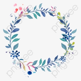 Wreath Border Clipart - Watercolor Floral Wreath Png, Transparent Png, Transparent PNG