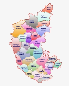 Karnataka Map With Districts In Kannada, HD Png Download, Transparent PNG