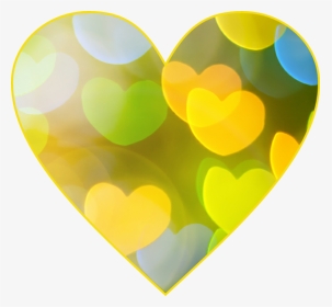 #yellow #heart #bokeh #ligths - Heart, HD Png Download, Transparent PNG