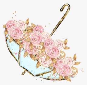 #umbrella #pink #umbrellas #flower #pink #glamour #gold - Rose Gold Flower Png, Transparent Png, Transparent PNG