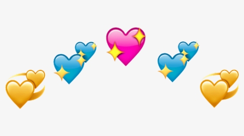 Aesthetic Heart Crown Emoji Tumblr - Transparent Emoji Hearts Crown, HD ...
