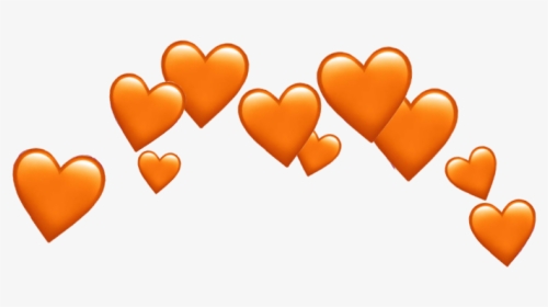 #orange #heart #hearts #tumblr #crown #sinemyildiz - Transparent Blue Heart Emoji, HD Png Download, Transparent PNG