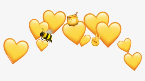 #freetoedit #emoji #heart #yellow #aesthetic #cute - Aesthetic Yellow Heart Crown Png, Transparent Png, Transparent PNG