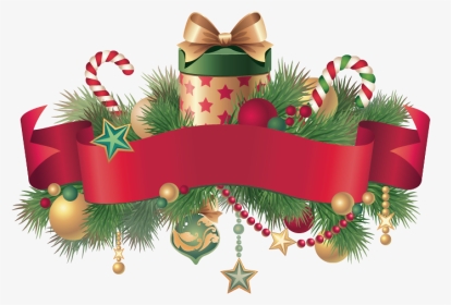 Christmas Clip Art - Christmas Ribbon Banner Design, HD Png Download, Transparent PNG