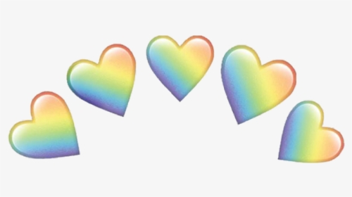 #heart #rainbow #emojis #crown #emoji #hearts #colorful - Rainbow Heart Emoji Transparent, HD Png Download, Transparent PNG