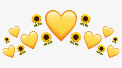 #emojicrown #crown #emoji #heart #love #hearts #loves - Hearts Emoji With Sunflower, HD Png Download, Transparent PNG