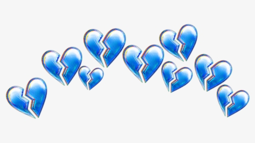 #blueheart #broken #brokenheart #tumblr #crown #heartcrown - Broken Blue Heart Emoji, HD Png Download, Transparent PNG