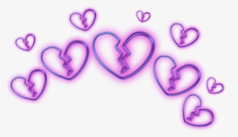 #broken #heart #emoji #crown #circle #glitter #glitch - Purple Broken Heart Emoji Transparent, HD Png Download, Transparent PNG