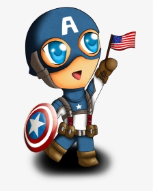 Hulk Clipart Captain America - Chibi Captain America Cartoon, HD Png  Download , Transparent Png Image - PNGitem