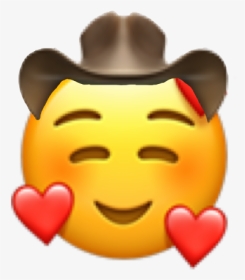 #emoji #cowboy #heart #iphone #california #nature #night - Cowboy Emoji With Heart, HD Png Download, Transparent PNG