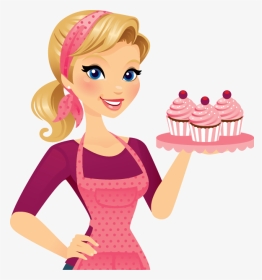 Vector Cupcakes Chef - Female Baker Clipart, HD Png Download, Transparent PNG