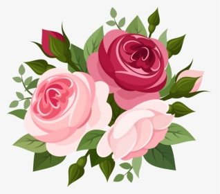 Pink Roses Png Elegant Rose Vector Picture - Bouquet Flower Vector Png, Transparent Png, Transparent PNG
