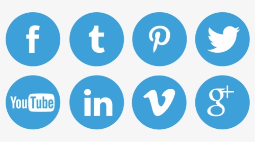 Png Social Icons - Blue Social Media Logo Png, Transparent Png, Transparent PNG