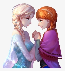 Elsa And Anna Holding Hands, HD Png Download, Transparent PNG