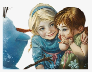 #elsa #anna #olaf #girls #sisters #frozen #terrieasterly - Little Anna And Elsa Painting, HD Png Download, Transparent PNG