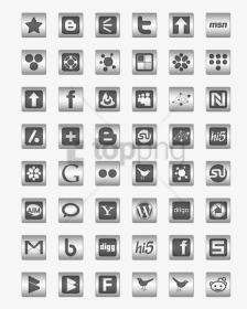 Free Png Black Inlay On Steel Social Media Icon Pack - Monochrome, Transparent Png, Transparent PNG