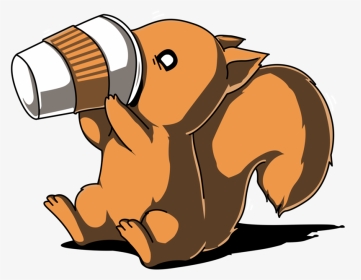 Clipart Squirrel September - Squirrel Drinking Coffee Animated, HD Png Download, Transparent PNG