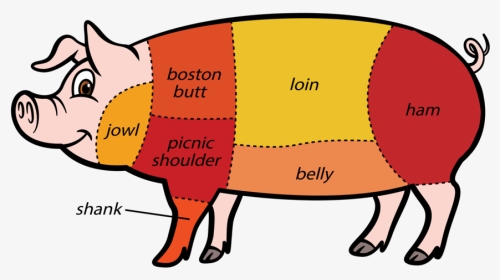 Clip Art Prime Cut Butcher - Pork Diff Kinds Of Meat Cuts, HD Png Download, Transparent PNG