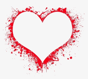 #heart #splatter #frame - Transparent Love Heart, HD Png Download, Transparent PNG