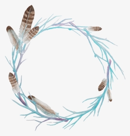 #border #frame #wreath #circle #round #feathers #branches - Quote Feathers, HD Png Download, Transparent PNG