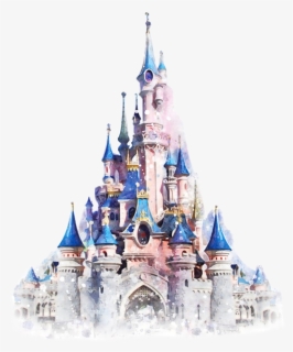 #watercolor #castle #kingdom #cinderella #princess - Disneyland Park, Sleeping Beauty's Castle, HD Png Download, Transparent PNG
