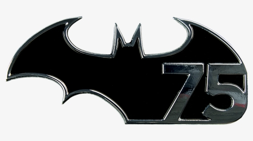 Batman 75th Anniversary Logo Black And Chrome Premium - Emblem, HD Png Download, Transparent PNG