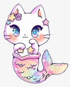 Kittens Transparent Pastel - Mermaid Cat Clipart, HD Png Download, Transparent PNG