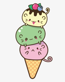 #sundae #icecream #meow #cat #cats #cartoon #cute #colorful - Kawaii Cute Animals Clipart, HD Png Download, Transparent PNG