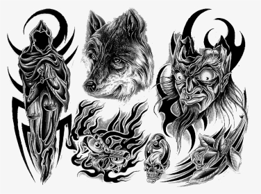 Wolves Transparent Clear Background - Tattoo Drawing Without Background, HD Png Download, Transparent PNG