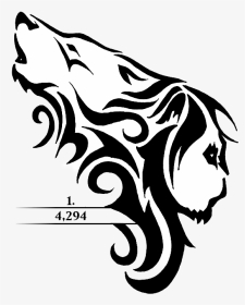 Lion Gray Wolf Tattoo Cougar Tiger - Wolf Lion Tribal Tattoo, HD Png Download, Transparent PNG
