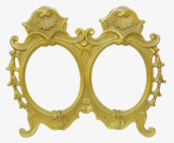 Vintage Frames By Mihaelajoedesigns - Rare Brass Double Photo Frame, HD Png Download, Transparent PNG