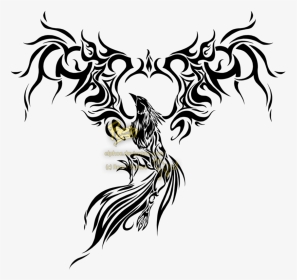 Wolf And Phoenix Tattoo, HD Png Download, Transparent PNG