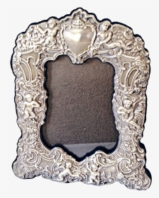 Silver Picture Frame Repousee With Cherubs Vintage - Picture Frame, HD Png Download, Transparent PNG