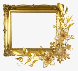 Gold Flower Frame Png, Transparent Png, Transparent PNG