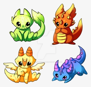 Cute Baby Dragon Drawing, HD Png Download, Transparent PNG
