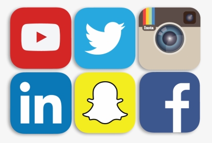 Blue Social Media Icons Png -social Media Icons - Facebook Whatsapp Twitter Instagram Png, Transparent Png, Transparent PNG