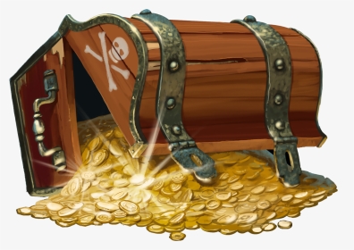 Treasure Chest Spilling Gold, HD Png Download, Transparent PNG