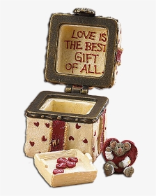 Open Boyds Uncle Beans Treasure Box Valentino Present - Box, HD Png Download, Transparent PNG