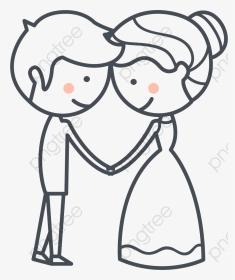 Painted Cute And Beautiful - Cute Wedding Couple Clipart, HD Png Download, Transparent PNG