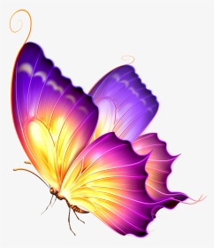#ftestickers #butterfly #glow #pink #purple - Purple And Gold Butterfly, HD Png Download, Transparent PNG