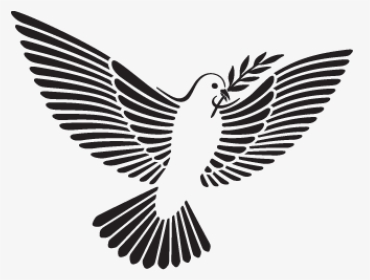 Svg Black And White Download Transparent Dove Olive - Dove With Branch Png Free, Png Download, Transparent PNG