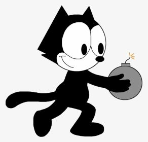 Collection Of Free Bomb Drawing Comic Download On Ui - Felix The Cat Carrying A Bomb, HD Png Download, Transparent PNG