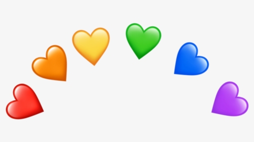 #freetoedit #heart #crown #edit #yellow #red #blue - Rainbow Heart Emoji Png, Transparent Png, Transparent PNG