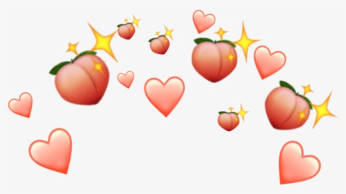#peaches #feelingpeachy #peachy #peach #peachcrown - Peach Emoji Crown Png, Transparent Png, Transparent PNG